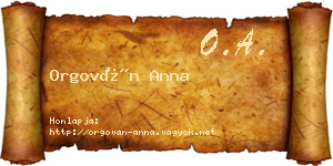 Orgován Anna névjegykártya