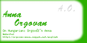 anna orgovan business card